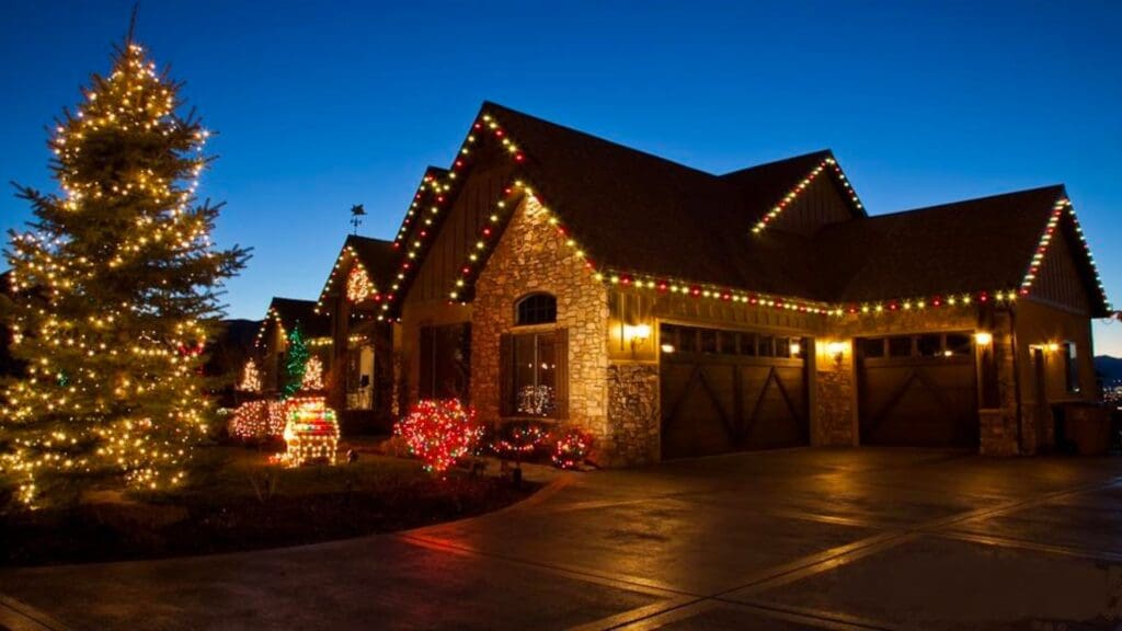 christmas lighting installation example in the Triad, NC